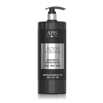 Apis Action for Men 3in1 Moisturizing Gel for Washing Body, Face and Hair 1 l