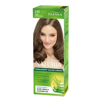 Joanna Naturia Permanent Hair Color Dye Care Shine No. 240 Sweet Cappuccino 100ml