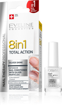 Eveline Nail Therapy Total Action Concentrated Nail Conditioner with Silver Particles 8in1 Silver Shine 12ml