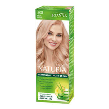 Joanna Naturia Permanent Hair Color Dye Care Shine No. 208 Rose Blonde 100ml