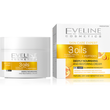 Eveline Skin Care Expert 3 Oils Peptides Deeply Nourishing Day and Night Cream 50ml