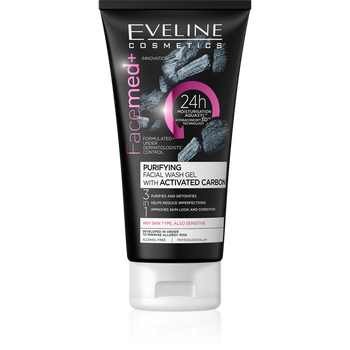 Eveline Facemed + Purifying Facial Wash Gel with Activated Carbon 150ml