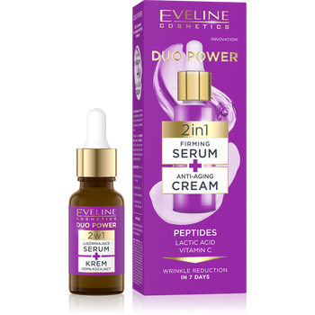 Eveline Duo Power 2in1 Firming Serum + Anti-Wrinkle Cream 18ml