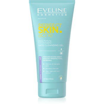 Eveline Perfect Skin Acne Deep Cleansing Wash Gel Unblocking Pores for Problematic Skin 150ml