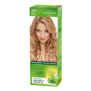 Joanna Naturia Trwały Kolor Włosów Farba Pielęgnacja Połysk Nr 209 Beżowy Blond 100ml