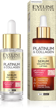 Eveline Platinium & Collagen 7% Complex Plati-Neo™ i Peptydy 3w1 Aktywne Serum Lifting Wolumetryczny 30ml