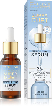 Eveline Super Duet Skoncentrowane Serum Nawilżające z 2% Kwasem Hialuronowym i Kompleksem D-Pantenolu dla Każdego Rodzaju Skóry  18ml