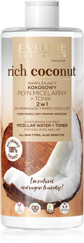 Eveline Rich Coconut Kokosowy Nawilżający Płyn Micelarny Tonik dla Każdego Rodzaju Skóry 500ml