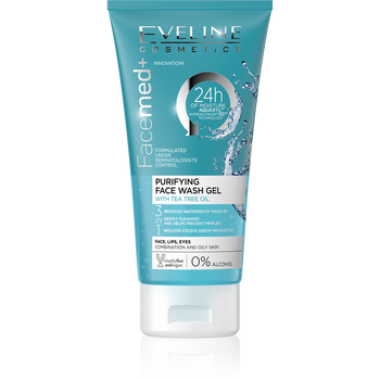 Eveline FaceMed+ Purifying Face Wash Gel with Tea Tree Oil for Combination and Oily Skin 150ml