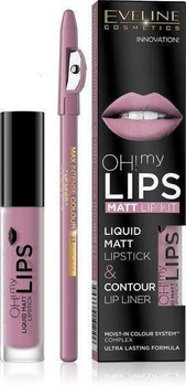 Eveline Oh My Lips Liquid Lipstick and Crayon Lip Makeup No 03 Rose Nude 1 Piece